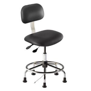 Biofit Bridgeport series static control chair, medium seat height range with steel base, affixed footring and glides