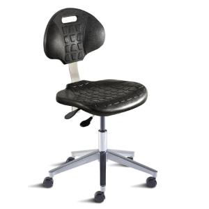 Biofit UniqueU series ergonomic chair, low seat height range with aluminum base and casters