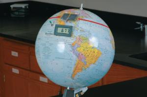 Giant Earth Model with Built-In Solar Panel Digital Display