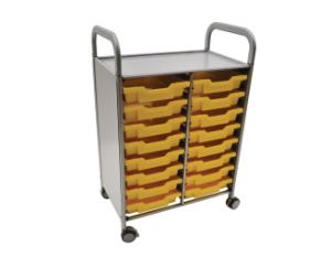 Gratnells Callero Plus Double Tray Cart 16 Shallow Trays