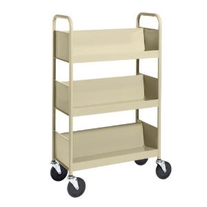 Almond Cart with Three Single-Sided Sloping Shelves