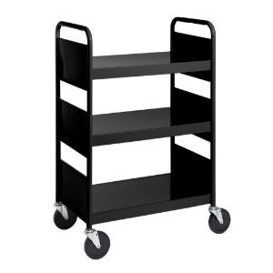 Black Cart with Three Flat Shelves
