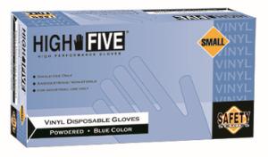 High Five Industrial Grade Blue Disposable Vinyl Gloves, Lightly Powdered, Microflex®