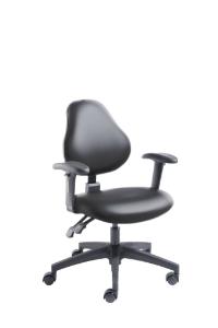 VWR® Upholstered Lab Chair with Arms, CAL 133, Desk Height, Dual Soft-Wheel Casters