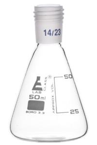 Erlenmeyer flasks, graduated with threaded joint
