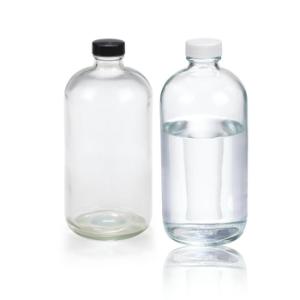 WHEATON® clear safety coated boston round bottle