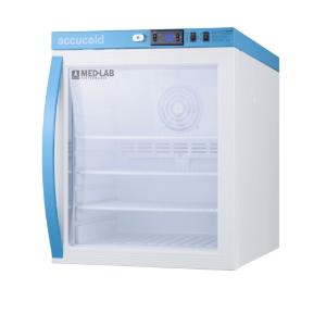Medical laboratory series refrigerator with glass doors, 1 cu.ft.