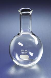 PYREX® Flat-Bottom Boiling Flasks, Long Neck, Corning®