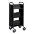 Black Cart with Three Single-Sided Sloping Shelves