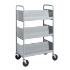 Gray Cart with Three Double-Sided Sloping Shelves