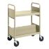 Almond Cart with One Flat Top Shelf, One Double-Sided Sloping Shelf