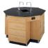 Octagonal Student Workstations, Epoxy with Sinks & Fixtures, and Flat Tops, Drawer Base